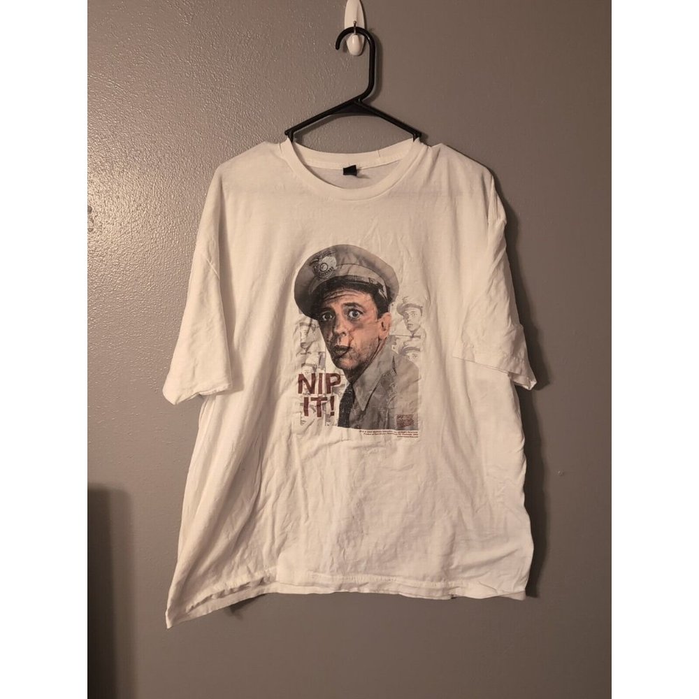 Andy Griffith Show Barney Fife Nip It Graphic Whi… - image 1